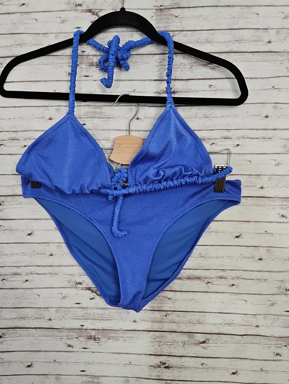 aerie Blue Textured Two-Piece Bikini Set
